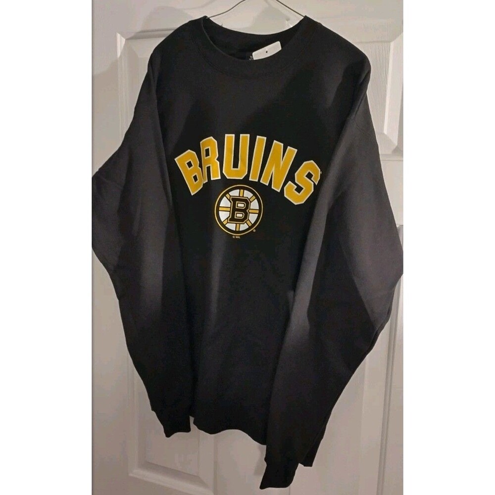 New Long Sleeve NHL Boston Bruins Sweatshirt Medium Size M Black Adult Unisex
